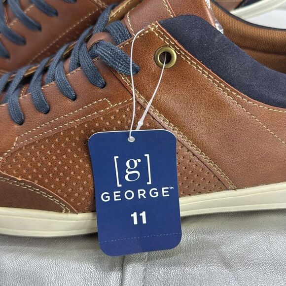 (W9) George Men\'s Brown and Black Casual Sneakers, size 11-(1), 12-(4)